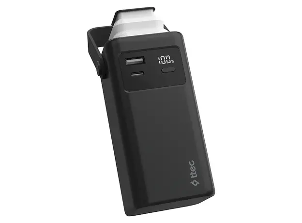 Power Bank Ttec ReCharger Extreme LCD 2BB238S, 20000mAh, PD 20W, Built-in USB-C & Lightning Cables, LED Torch, Black, 2 image