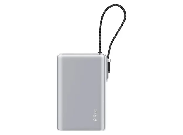 Power Bank Ttec ReCharger Pro Max TFT 2BB273G, 20000mAh, PD 65W, Built-in USB-C Cable, Silver, 4 image