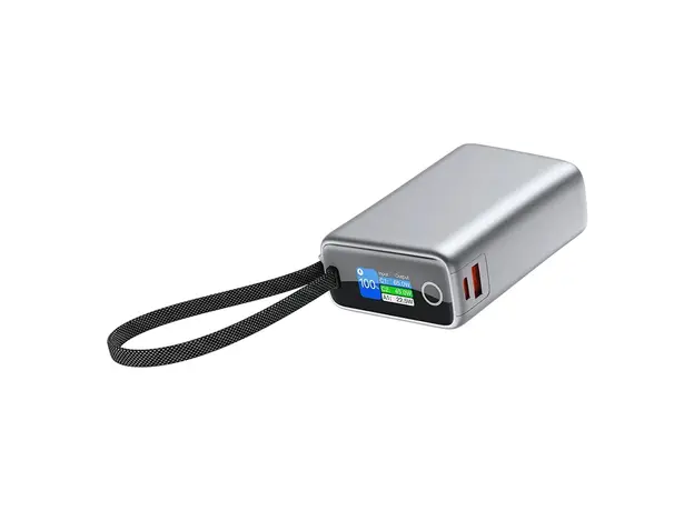 Power Bank Ttec ReCharger Pro Max TFT 2BB273G, 20000mAh, PD 65W, Built-in USB-C Cable, Silver