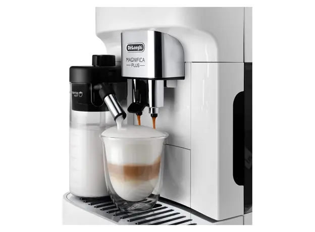 Coffee Machine Delonghi ECAM320.60.W Magnifica Plus, 1450W, 15 bar, 1.9 L, LatteCrema Hot, 3.5" Touch Display, White, 3 image