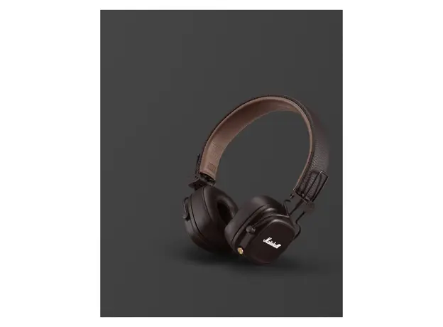 Headphones Marshall Major IV Wireless On-Ear, Bluetooth 5.0, 80+ Hours, Wireless Charging, Brown