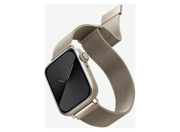 Smart Watch Strap Uniq Dante Apple Watch 42/41/40mm, Stainless Steel Mesh, Starlight, 2 image