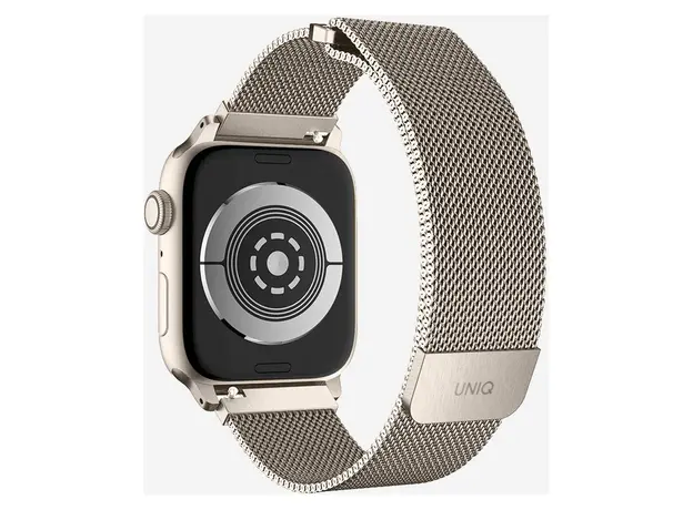 Smart Watch Strap Uniq Dante Apple Watch 42/41/40mm, Stainless Steel Mesh, Starlight, 3 image