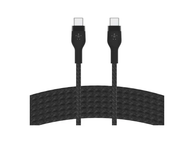 USB Cable Belkin BoostCharge PRO Flex USB-C to USB-C Braided Silicone Cable 60W 3M CAB011bt3MBK Black