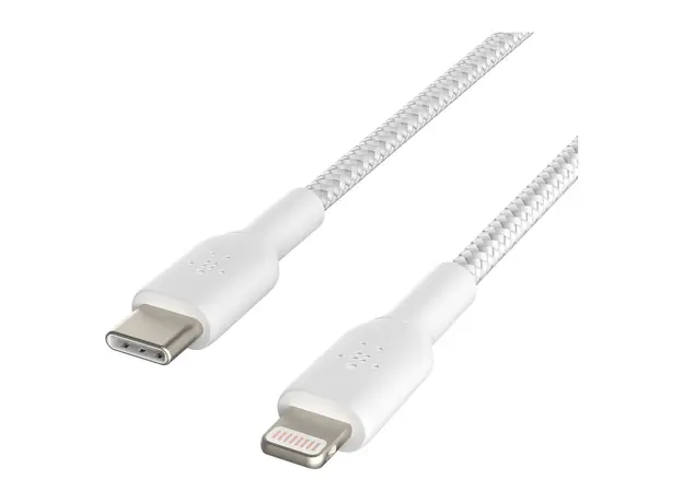 USB Cable Belkin BoostCharge USB-C to Lightning Braided Cable 1M CAA004bt1MWH White, 2 image