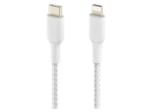 USB Cable Belkin BoostCharge USB-C to Lightning Braided Cable 1M CAA004bt1MWH White, 5 image