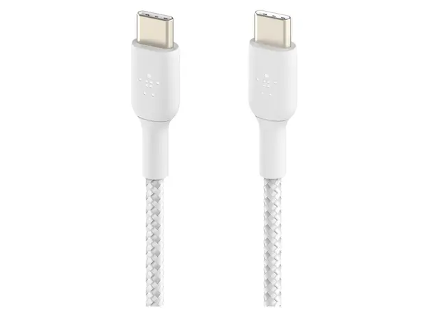 USB Cable Belkin BoostCharge USB-C to USB-C Braided Cable 60W 1M CAB004bt1MWH, White, 2 image