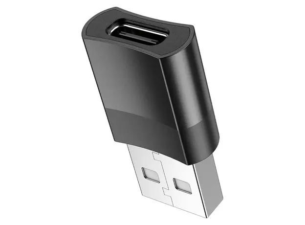 Adapter Hoco UA17 USB-A Male to Type-C Female, USB 2.0, OTG, Black, 4 image