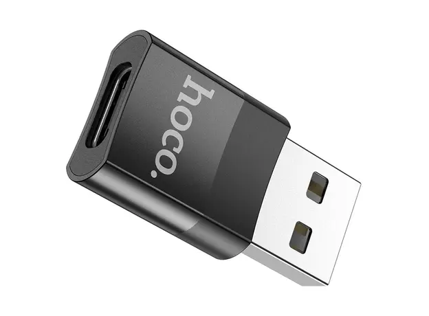 Adapter Hoco UA17 USB-A Male to Type-C Female, USB 2.0, OTG, Black, 5 image