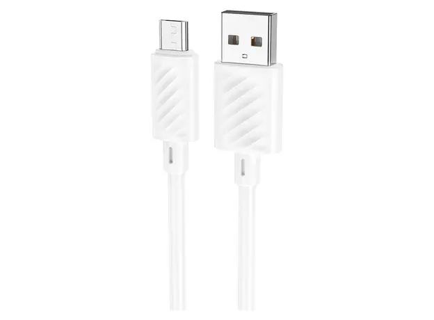 Cable Hoco X88 Gratified USB to Micro-USB, 2.4A, 1m, White