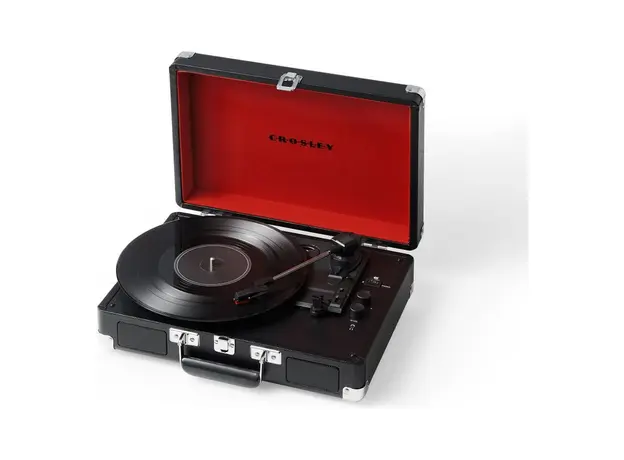 Turntable Crosley Cruiser Plus CR8005F-BK, Bluetooth, 3-Speed (33/45/78), Built-in Speakers, Black