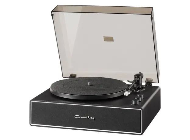 Record Player Crosley Stave CR6046A-BKSL4, Bluetooth 5.4, Built-in Speakers 60W, 33/45 RPM, Black