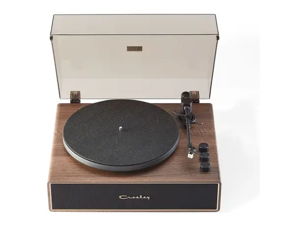 Record Player Crosley Stave CR6046A-WAGL, Walnut/Gold, Bluetooth, 60W Speakers, Audio-Technica ATN3600L, 33/45 RPM, 4 image