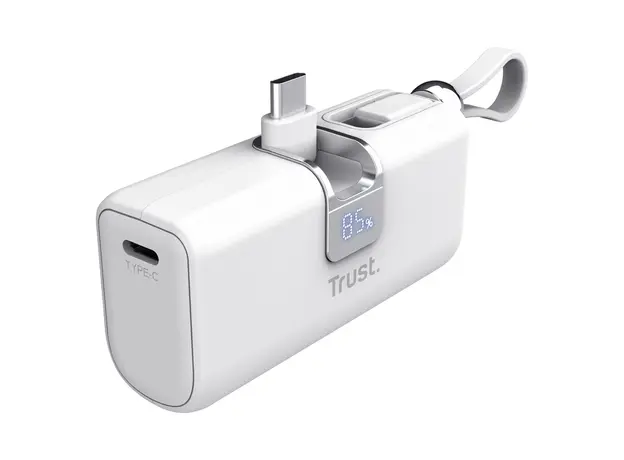Power Bank Trust Pacto 5000mAh PD Pocket Powerbank 26105, 20W, USB-C, White, 5 image