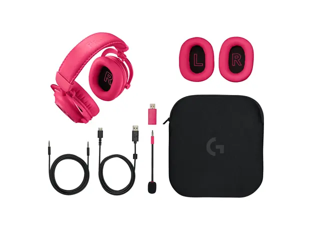 Headset Logitech G PRO X 2 LIGHTSPEED, Wireless, 50mm Graphene, LIGHTSPEED/Bluetooth/3.5mm, 50h, Magenta, 5 image
