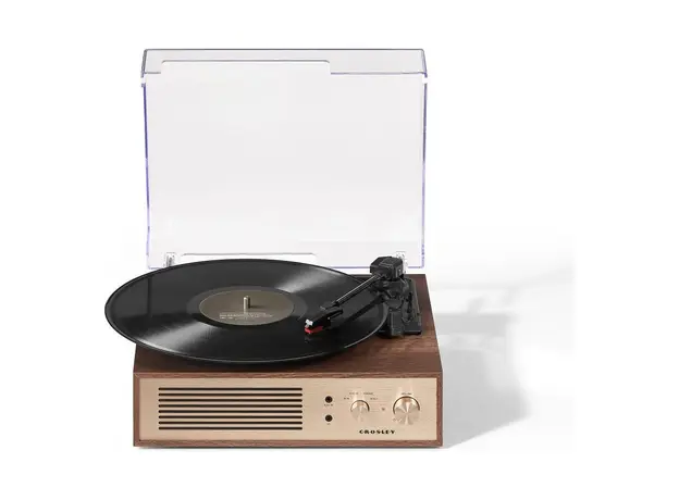 Record Player Crosley Miles CR6045A-WA, 3-Speed, Bluetooth In/Out, Built-in Speakers, Walnut, 2 image