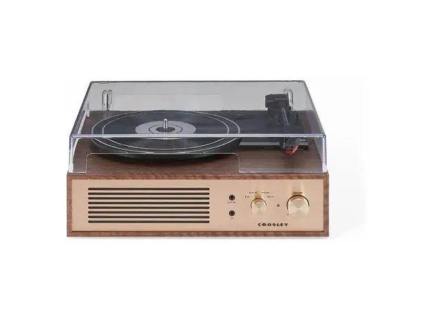 Record Player Crosley Miles CR6045A-WA, 3-Speed, Bluetooth In/Out, Built-in Speakers, Walnut, 3 image