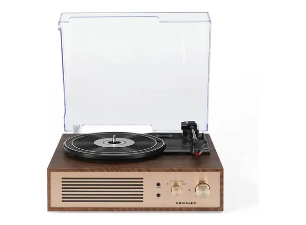 Record Player Crosley Miles CR6045A-WA, 3-Speed, Bluetooth In/Out, Built-in Speakers, Walnut, 4 image