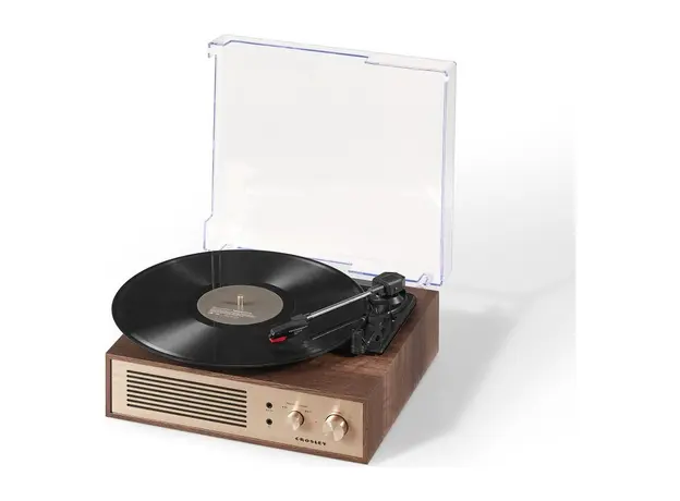 Record Player Crosley Miles CR6045A-WA, 3-Speed, Bluetooth In/Out, Built-in Speakers, Walnut