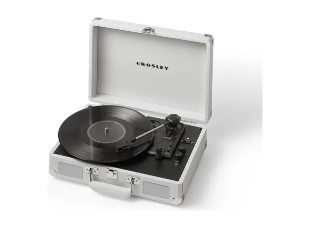 Record Player Crosley Cruiser Plus CR8005F-WS, Bluetooth In/Out, 3 Speeds, Built-in Speakers, White Sand