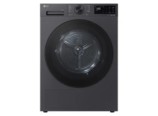 Dryer LG RH10X56VENP.AEBQME3, 10 kg, Heat Pump, Inverter, Wi-Fi, Matte Black, 2 image