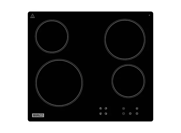 Electric Hob MARAZZI MSBH-HLC60B6(BG), Built-in, Hi-Light, 4 Zones, 6.4 kW, Black Glass