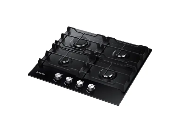 Gas Hob Samsung NA64H3000AK/WT, 4 Burners, 60 cm, Tempered Glass, Cast Iron Grates, Black