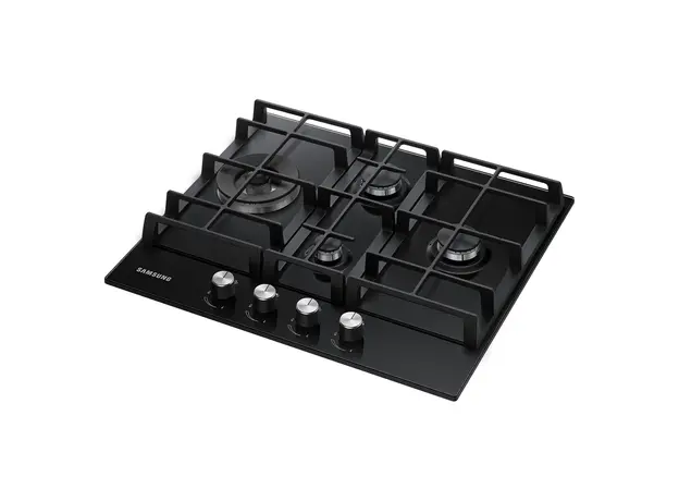 Gas Hob Samsung NA64H3030BK/WT 60 cm, 4 burners, tempered glass, cast iron grates, Black, 3 image