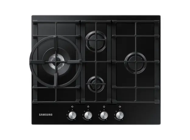Gas Hob Samsung NA64H3030BK/WT 60 cm, 4 burners, tempered glass, cast iron grates, Black, 4 image
