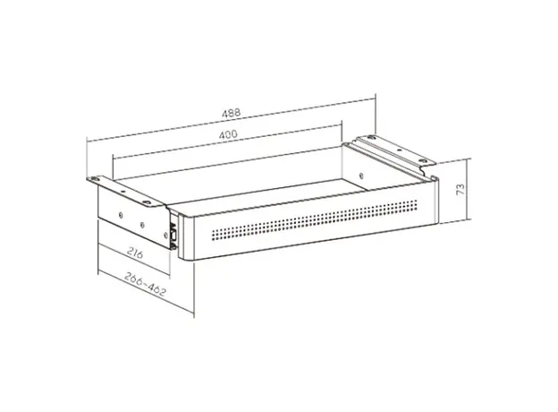 Under-Desk Drawer Vertex VX-UDSD-488B Storage Drawer (Standard Size), 488x266~462x73 mm, Black, 2 image