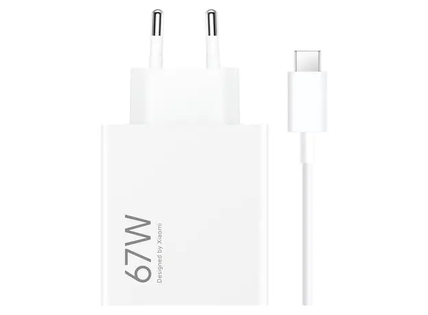 Mobile Charger Xiaomi 67W HyperCharge Combo (Type-A) MDY-12-EH, 67W, USB-A + USB-C Cable, EU, White