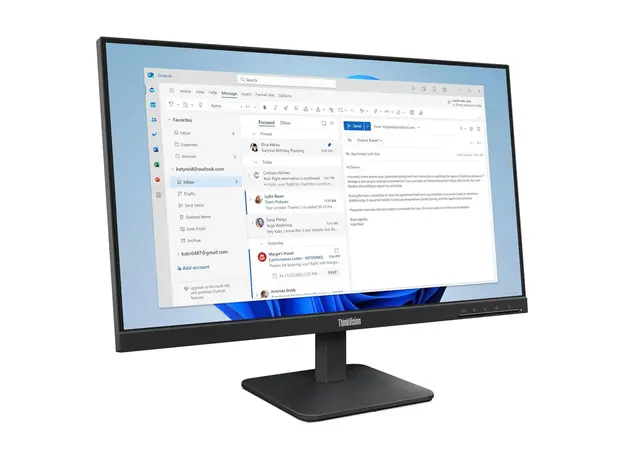Monitor Lenovo ThinkVision S24-4e 64B5KAT1EU 23.8" FHD IPS 100Hz 4ms HDMI VGA Raven Black, 3 image
