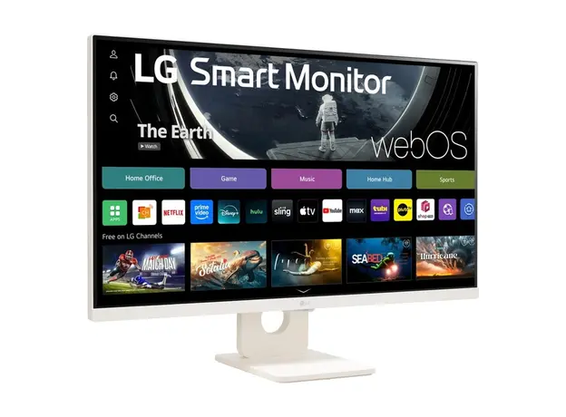 Monitor LG 27U511SA-W Smart, 27" FHD IPS 100Hz, webOS, Wi-Fi, Bluetooth, 2xHDMI, 2xUSB, 2x5W Speakers, White, 2 image