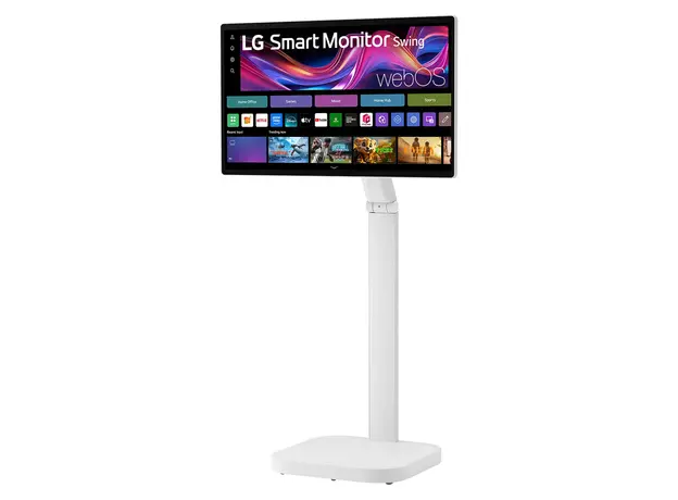 Monitor LG 32U889SA-W Smart Monitor Swing 31.5" 4K UHD 3840x2160 IPS Touch 60Hz, webOS, USB-C 65W, Rolling Stand, White