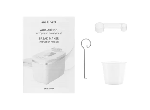 Bread Maker ARDESTO BM-D1500W, 850W, 13 Programs, up to 1.3 kg, Dispenser, White, 8 image
