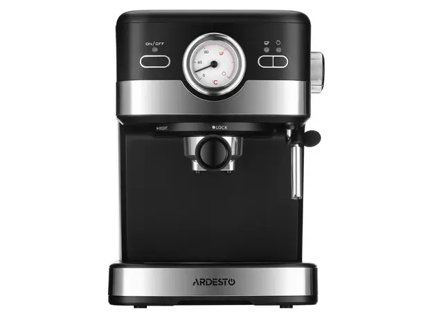 Coffee Maker ARDESTO YCM-E16B, 1100W, 20 bar, 1.5 L, Cappuccino Maker, Black/Silver, 3 image