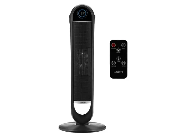 Fan Heater ARDESTO FHC-2000ECGR, 2000W, 20m², Ceramic Heating Element, Electronic Control, Remote Control, Gray, 2 image