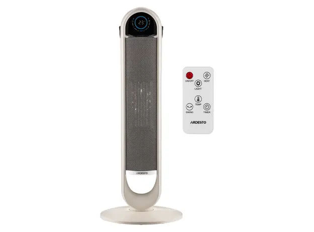 Fan Heater ARDESTO FHC-2000ECWH, 2000W, 20 m², Ceramic Heating Element, Electronic Control, Remote Control, White