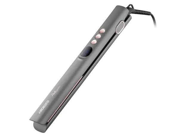 Hair Straightener ARDESTO HC-R360PT Pink Touch, 52W, 150-230°C, Ceramic Plates, LED Display, Grey/Pink, 2 image