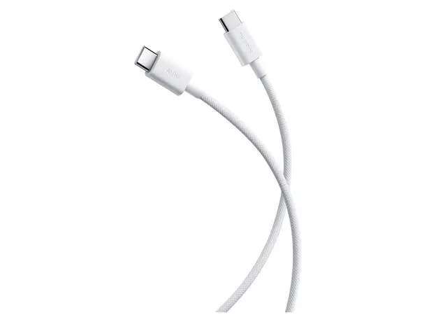 USB Cable Xiaomi 3A Braided USB-C to USB-C Cable, 1m, 3A, PD3.0, White, 2 image