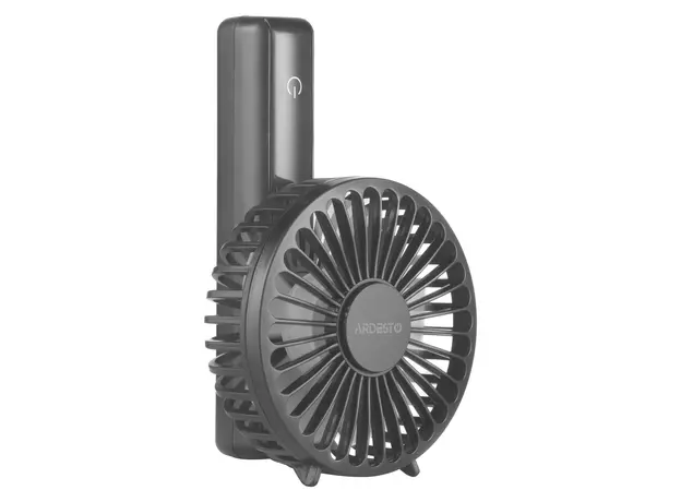 Fan ARDESTO FN-HS-2000, Handheld/Desktop, 5W, 2000 mAh Battery, Digital Display, Black, 4 image