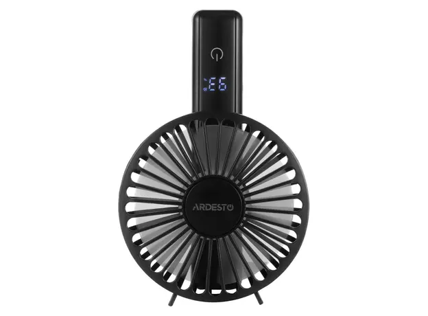 Fan ARDESTO FN-HS-2000, Handheld/Desktop, 5W, 2000 mAh Battery, Digital Display, Black, 5 image