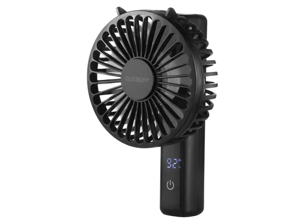 Fan ARDESTO FN-HS-2000, Handheld/Desktop, 5W, 2000 mAh Battery, Digital Display, Black, 6 image