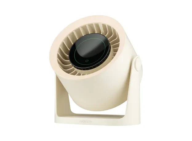 Fan ARDESTO FT-M75BG OneBreeze, 5W, Desktop/Wall-Mounted, 12 cm, 3600 mAh Battery, Touch Control, Display, USB-C, Beige, 2 image