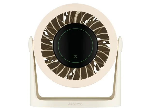 Fan ARDESTO FT-M75BG OneBreeze, 5W, Desktop/Wall-Mounted, 12 cm, 3600 mAh Battery, Touch Control, Display, USB-C, Beige, 4 image