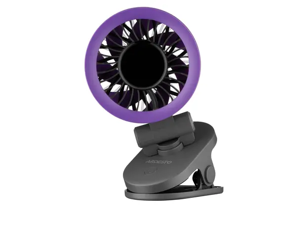 Fan ARDESTO FT-M83GR OneBreeze, Desktop/Wall-Mounted, Clip, 9 cm, Display, 3600 mAh Battery, USB-C, Grey, 3 image