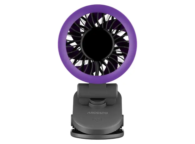 Fan ARDESTO FT-M83GR OneBreeze, Desktop/Wall-Mounted, Clip, 9 cm, Display, 3600 mAh Battery, USB-C, Grey, 4 image