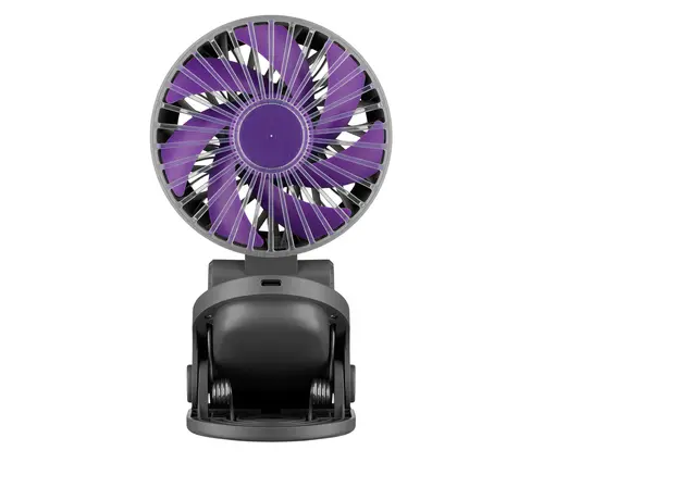 Fan ARDESTO FT-M83GR OneBreeze, Desktop/Wall-Mounted, Clip, 9 cm, Display, 3600 mAh Battery, USB-C, Grey, 6 image