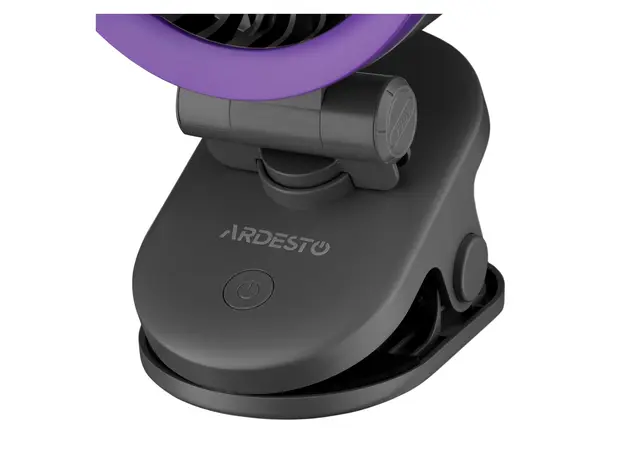 Fan ARDESTO FT-M83GR OneBreeze, Desktop/Wall-Mounted, Clip, 9 cm, Display, 3600 mAh Battery, USB-C, Grey, 7 image