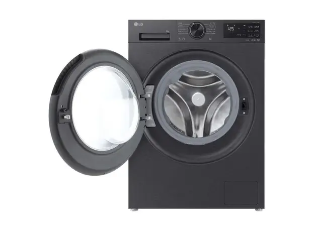 Washing Machine LG F2X5PYNY6.AEBQME3, 8 kg, 1200 rpm, TurboWash 39, AI Wash, Wi-Fi (ThinQ), Black, 2 image
